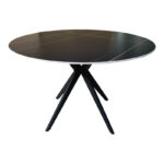 Orbital table black marble sintered stone-black metal D120x76cm - Слика 2