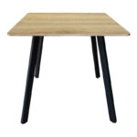 Squaro table sonoma mdf with black metal legs 80x80x75cm - Image 2