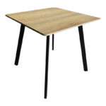 Squaro table sonoma mdf with black metal legs 80x80x75cm