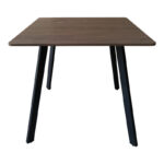 Squaro table walnut mdf with black metal legs 80x80x75cm - Image 2