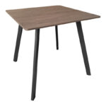 Squaro table walnut mdf with black metal legs 80x80x75cm