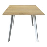 Squaro table sonoma mdf with white metal legs 80x80x75cm - Image 2
