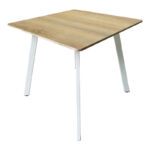 Squaro table sonoma mdf with white metal legs 80x80x75cm