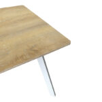 Squaro table sonoma mdf with white metal legs 80x80x75cm - Image 3