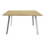 Squaro table sonoma mdf with white metal legs 120x70x75cm - Image 2
