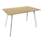 Squaro table sonoma mdf with white metal legs 120x70x75cm