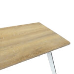 Squaro table sonoma mdf with white metal legs 120x70x75cm - Image 3