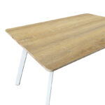 Squaro table sonoma mdf with white metal legs 120x70x75cm - Image 4