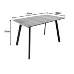 Squaro table sonoma mdf with white metal legs 120x70x75cm - Image 5