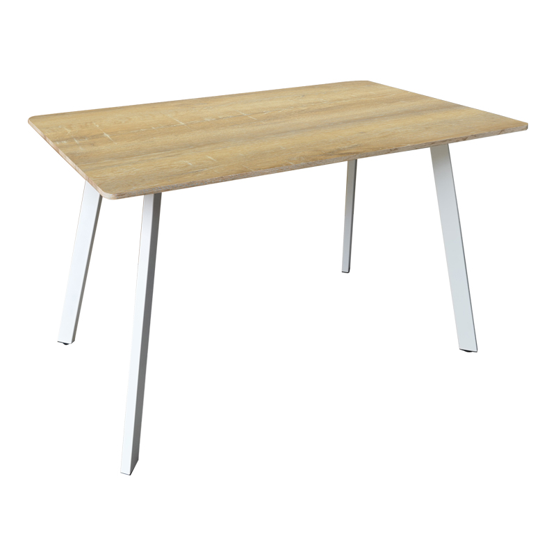 390-000011 Squaro table sonoma mdf with white metal legs 120x70x75cm - Image 1