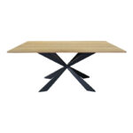 Aragne table sonoma mdf with black metal legs 160x90x75cm - Слика 2