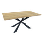 Aragne table sonoma mdf with black metal legs 160x90x75cm
