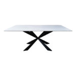 Mattias table white marble sintered stone with black metal legs 180x90x75cm - Image 2