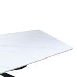 Mattias table white marble sintered stone with black metal legs 180x90x75cm - Image 3