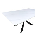 Mattias table white marble sintered stone with black metal legs 180x90x75cm - Image 4