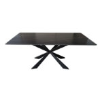 Mattias table black marble sintered stone with black metal legs 180x90x75cm - Image 2