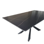 Mattias table black marble sintered stone with black metal legs 180x90x75cm - Image 3