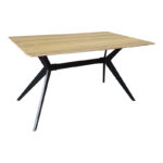Ezali sonoma mdf table with black metal legs 140x80x75cm