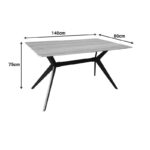 Ezali sonoma mdf table with black metal legs 140x80x75cm - Слика 5