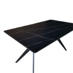 Ezali mdf table black marble look with black metal legs 140x80x75cm - Слика 3