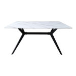Ezali mdf table white marble look with black metal legs 140x80x75cm - Слика 2