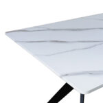 Ezali mdf table white marble look with black metal legs 140x80x75cm - Слика 3