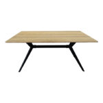 Ezali sonoma mdf table with black metal legs 160x90x75cm - Image 2