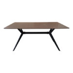 Ezali walnut mdf table with black metal legs 160x90x75cm - Image 2