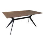 Ezali walnut mdf table with black metal legs 160x90x75cm