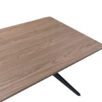 Ezali walnut mdf table with black metal legs 160x90x75cm - Image 3