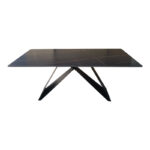 Mapele table black marble finish with black metal legs 180x90x75cm - Image 2