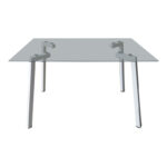 Titta table glass top with white metal legs 120x70x75cm - Image 2
