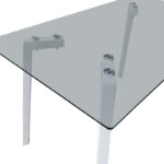 Titta table glass top with white metal legs 120x70x75cm - Image 3