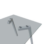 Titta table glass top with white metal legs 120x70x75cm - Image 4