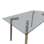 Titta table glass top with metal legs in natural shade 120x70x75cm - Image 3