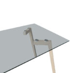 Titta table glass top with metal legs in natural shade 120x70x75cm - Image 4