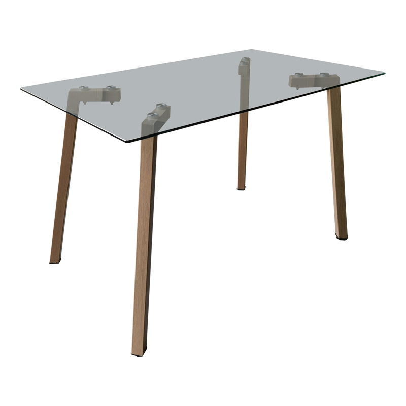 390-000024 Titta table glass top with metal legs in natural shade 120x70x75cm - Слика 1