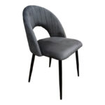 Lovingo chair anthracite velvet with black metal legs, 50x47x85.5cm
