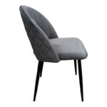 Lovingo chair anthracite velvet with black metal legs, 50x47x85.5cm - Image 3