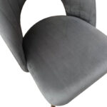 Lovingo chair anthracite velvet with black metal legs, 50x47x85.5cm - Image 5