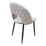 Lovingo chair grey velvet with black metal legs, 50x47x85.5cm - Image 2