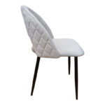 Lovingo chair grey velvet with black metal legs, 50x47x85.5cm - Image 3