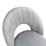 Lovingo chair grey velvet with black metal legs, 50x47x85.5cm - Image 5