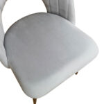 Lovingo chair grey velvet with black metal legs, 50x47x85.5cm - Image 6