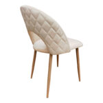 Lovingo chair, beige velvet, with metal legs in natural shade, 50x47x85.5cm - Image 2
