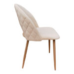Lovingo chair, beige velvet, with metal legs in natural shade, 50x47x85.5cm - Image 3