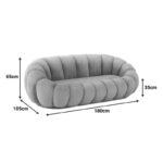 Sofa Embrace boucle fabric in pink shade 180x105x65cm - Слика 6