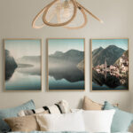 Wall art in frame Vynelle triptyque with digital print 33x1.5x48cm
