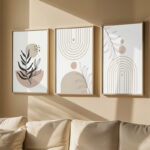Wall art in frame Solyre triptyque with digital print 33x1.5x48cm
