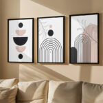 Wall art in frame Voren triptyque with digital print 33x1.5x48cm